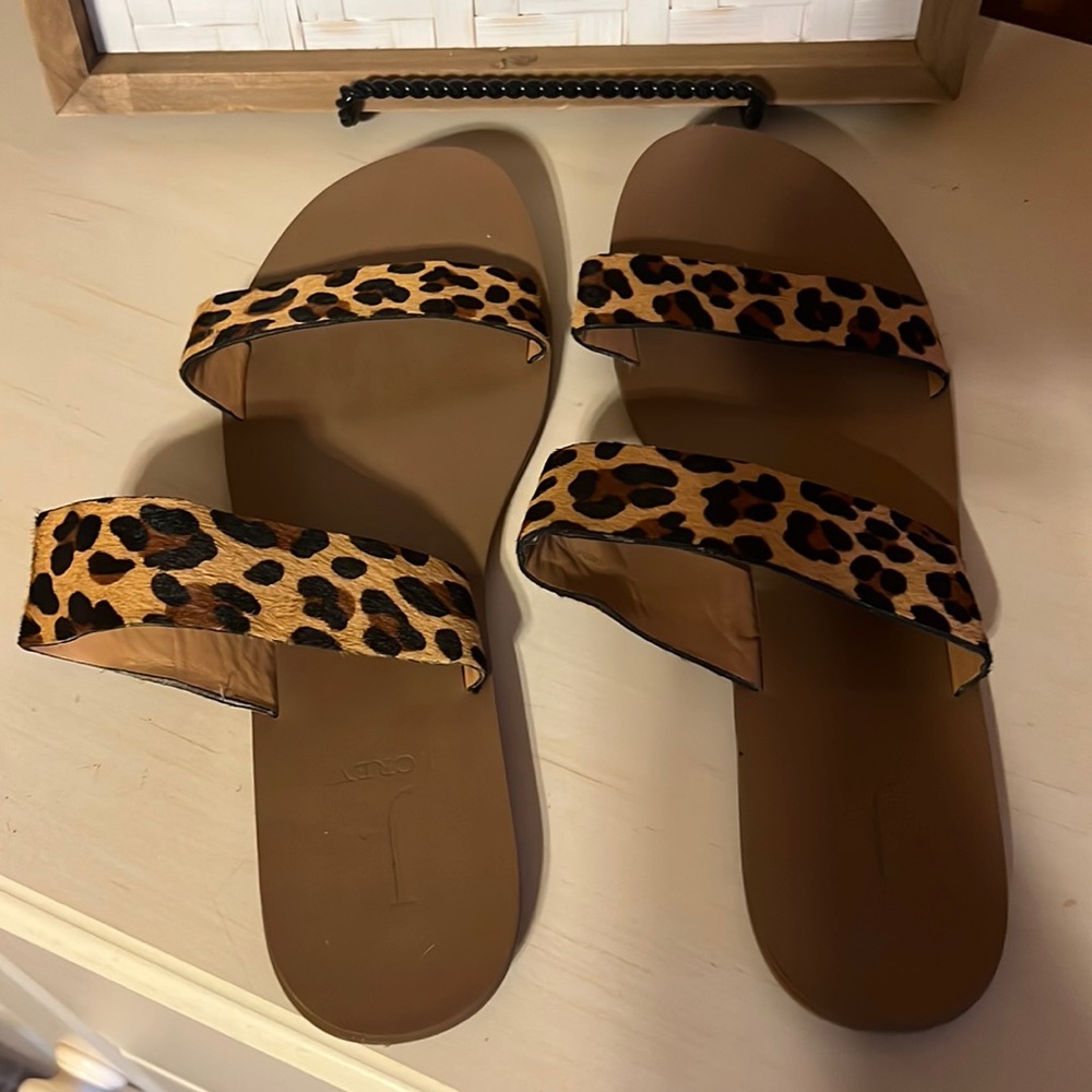 J Crew Leopard print sandal